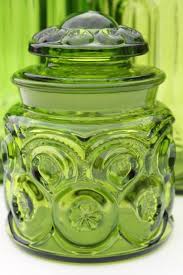 Stars Green Glass Canister Set