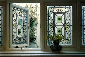 Stained Glass Windows In Homes Stock