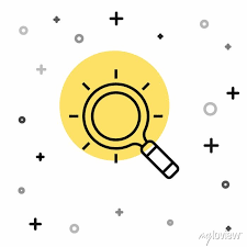 Black Line Magnifying Glass Icon