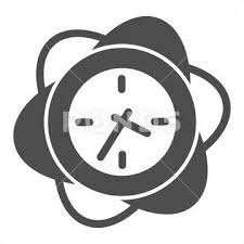 Clock With Flower Petals Solid Icon