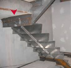 steel stairs landing i beam