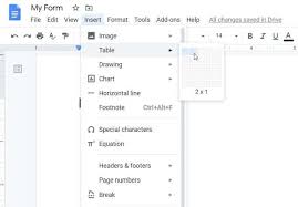 A Fillable Google Docs Form With Tables