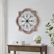 Home Decorators Collection Quatrefoil Medallion Farmhouse Metal And Wood Dimensional Wall Art 26 In W X 26 In H Distressed Finish With Black