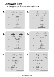 And Subtracting Rational Worksheets