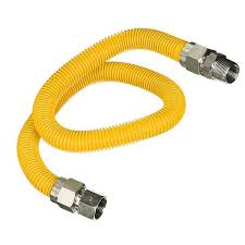 The Plumber S Choice 48 In Flexible Gas Connector Yellow Coated Stainless Steel For Gas Log And Space Heater 3 8 In Fittings