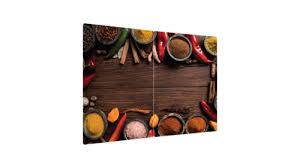 Glass Chopping Board Spices Oriental