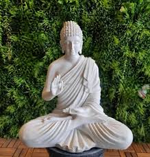 Resin White Buddha Statue Temple At Rs