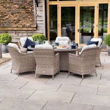 Oval Fire Pit Table Garden Dining
