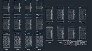 Glass Door Cad Blocks Drawings