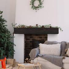 Black Wood Mantel And Floating Shelf