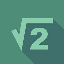 Square Root Of 2 Flat Icon With Long