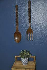 Vintage Wood Spoon And Fork Wall Decor