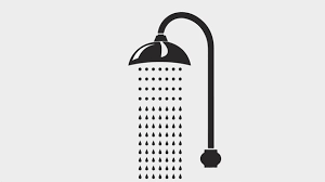 White Shower Head With A Black Faucet