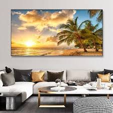 Print Poster Landscape Sunset Beach Sea