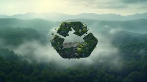 Recycling Icon Made Of Waste Polluted