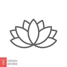 Lotus Icon Simple Outline Style