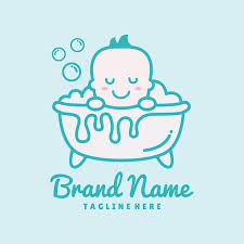 Baby Bath Logo Design Baby Shower Spa Icon