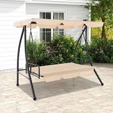 Gymax Metal Outdoor Patio Swing Chair