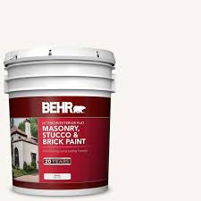 Behr 5 Gal White Flat Latex Masonry