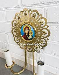 Church Wall Sconce With Icon Mother Of