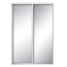Contractors Wardrobe 96 In X 81 In Concord White Aluminum Frame Mirrored Interior Sliding Closet Door