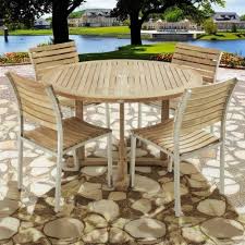 4 Ft Round Teak Patio Set With Vogue