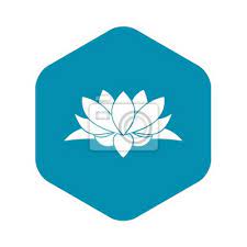 Lotus Flower Icon In Simple Style