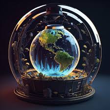 Planet Earth On It In A Glass Dome
