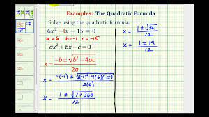 Ex Quadratic Formula Two Real