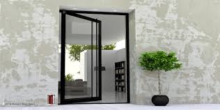 Black Frame Full View Glass Entry Door