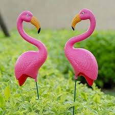 Decorative Flamingo Garden Stakes At