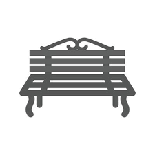 Metal Bench Flat Greyscale Icon