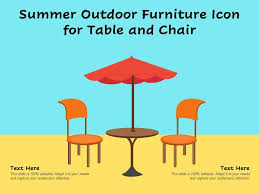 Summer Outdoor Furniture Icon For Table