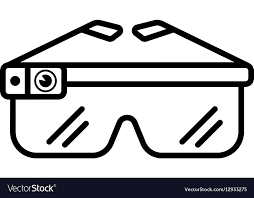 Smart Glasses Outline Icon Royalty Free