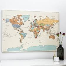 Map Pin Board With Cities Push Pin