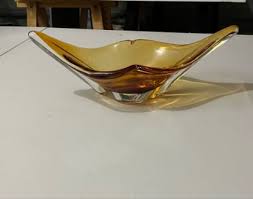 Amber Glass Decorative Bowl Vases