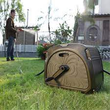 Metal Hose Reel Box Heavy Duty Storage Reel Hideaway Crank Handle 5 8 In To 150 Ft Hose Capacity Green