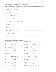 Sph3u1 Nuclear Equations Worksheet