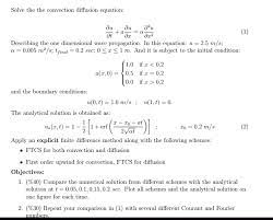 Solve The Convection Diffusion Equation