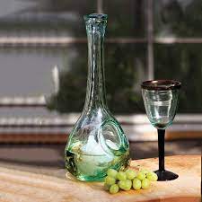 Recycled Glass Wine Decanter With Ice