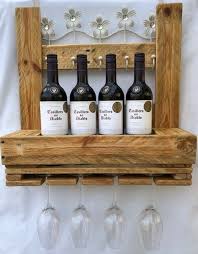Recycled Pallet Wood Wine Rack And