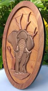 Animals Ornament 3d Wood Carved Plaque