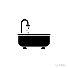 Bathtub Shower Icon Simple Bathroom