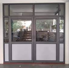 Hinged Polished Aluminium Glass Door