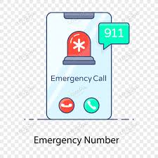 Trendy Design Of Emergency Number Icon