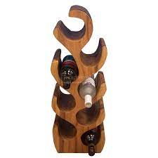 Monkey Pod Tree Wine Rack Hand Carved