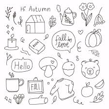 Hand Drawing Autumn Collection Cartoon