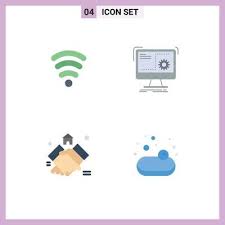 4 Flat Icon Concept For Websites Mobile