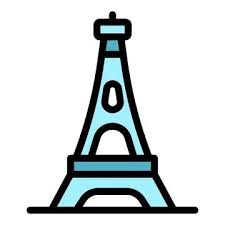 Eiffel Tower Icon Color Outline Vector