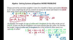 Algebra Solving Systems Of Equations